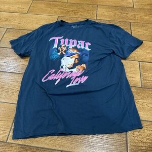 Blue Graphic T-Shirt with Tupac Design